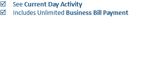 þ See Current Day Activity
þ Includes Unlimited Business Bill Payment